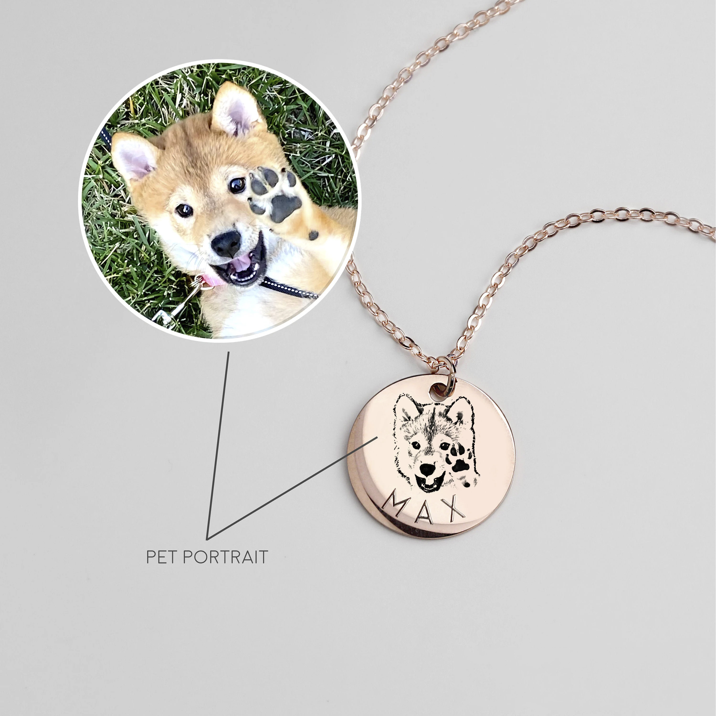 Custom Portrait Necklace for Pet Lovers