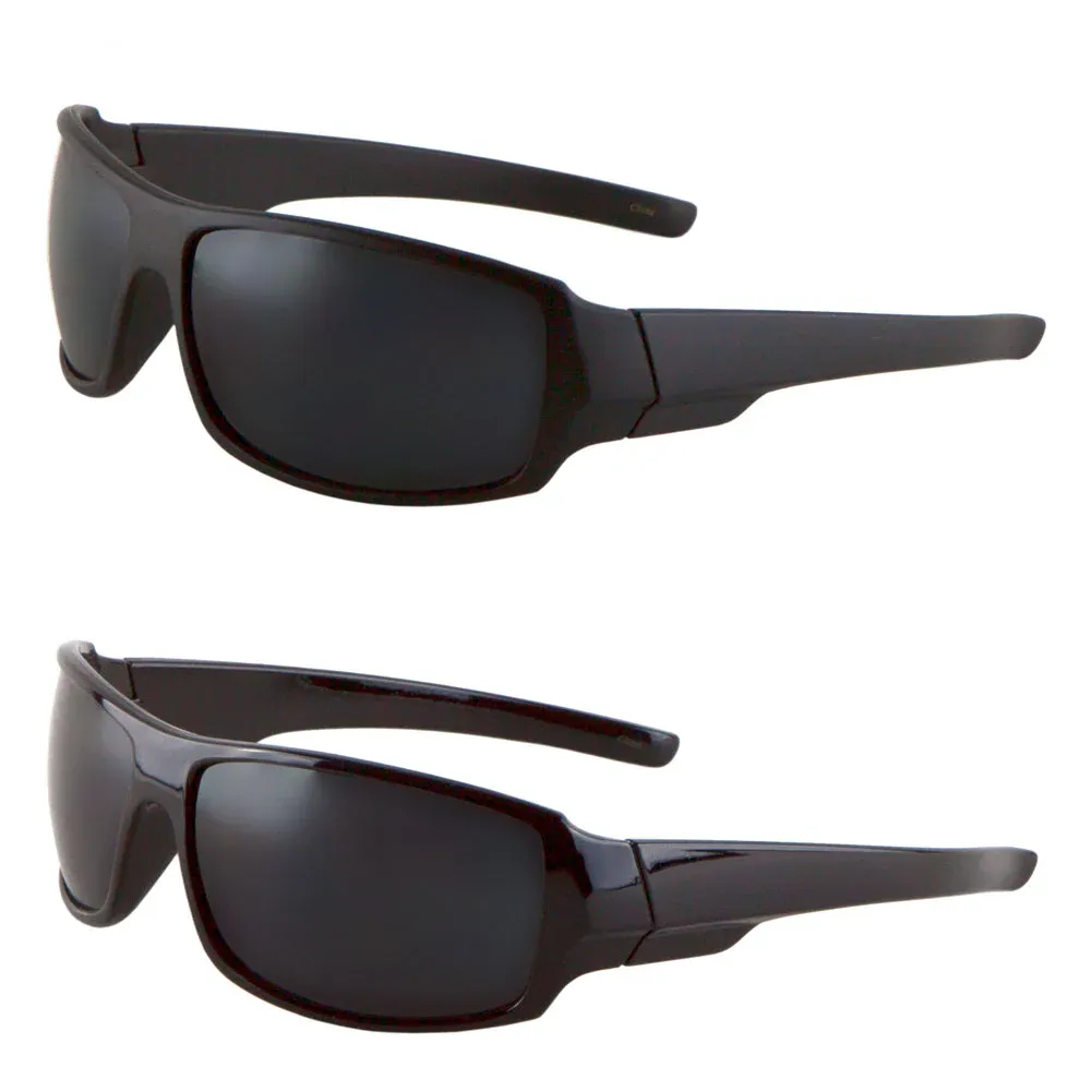 Sleek Plastic Sport Sunglasses with Smoke Lenses – Stylish and Functional Design