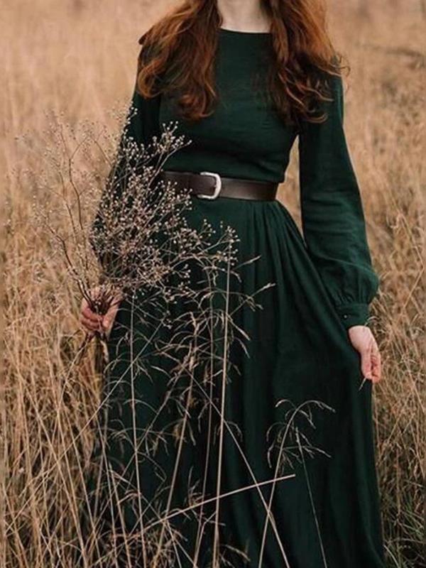 Women's Dresses Vintage Palace Long Sleeve Maxi Dress
