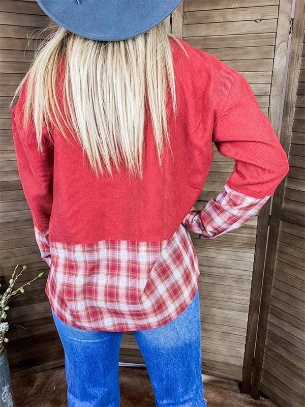 Women's Vintage Western Plaid Denim Jacket