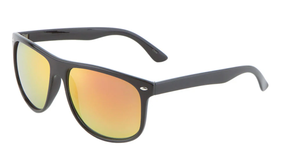 Stylish Classic Metal Accent Sunglasses with Mirror Lenses - Sleek and Modern Design
