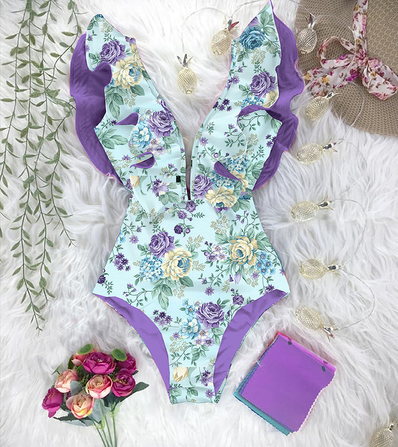 Ruffle Jungle Sexy One Piece Swimsuit