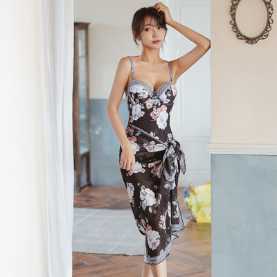 2Pack Floral Sexy One Piece Swimsuit and Cover Up