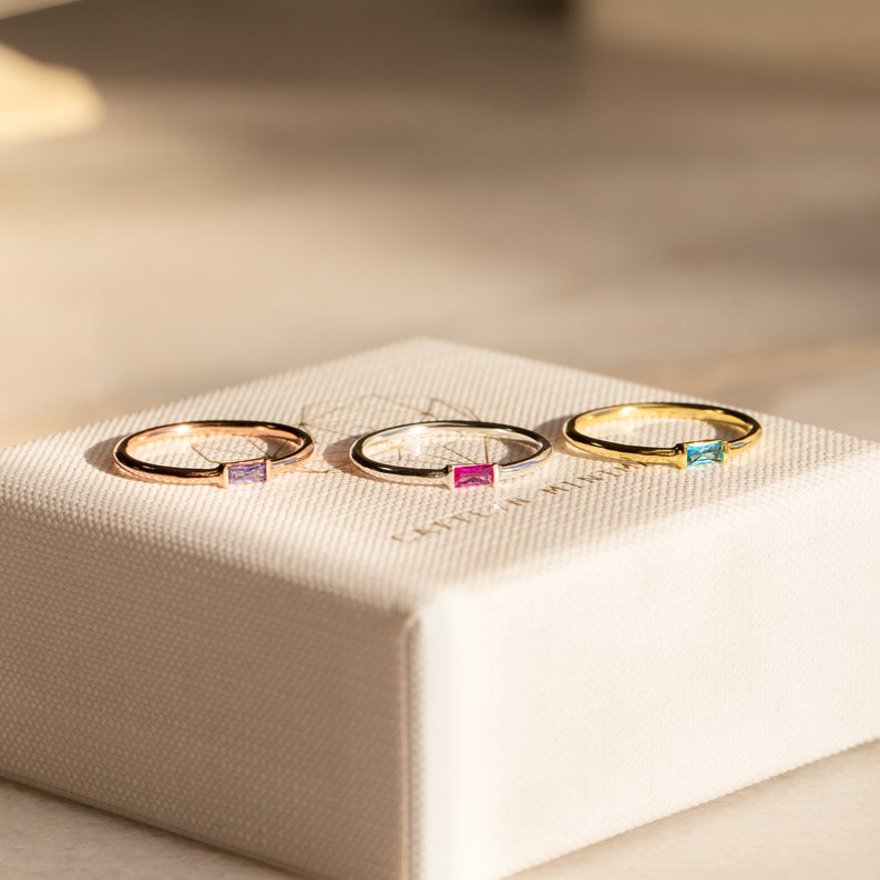 Simple Premium Birthstone Ring