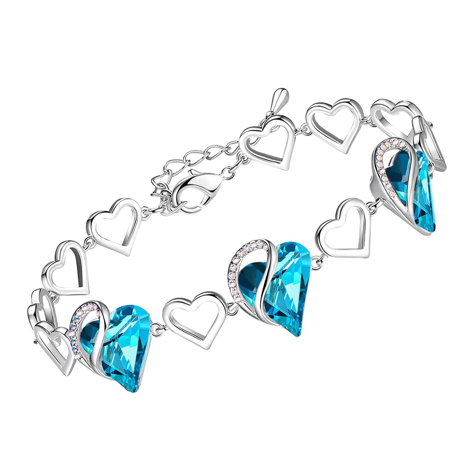 Women's Heart Birthstone Bracelet Ideal Gift for the Special Woman in Your Life
