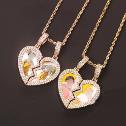 Double Photo Pendant Magnetic Frame 