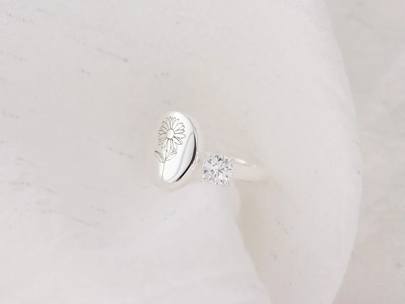 Birth Stone Birth flower Rings