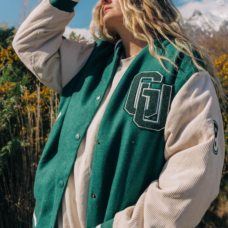 Women Vintage Baseball Uniform Varsity Jacket