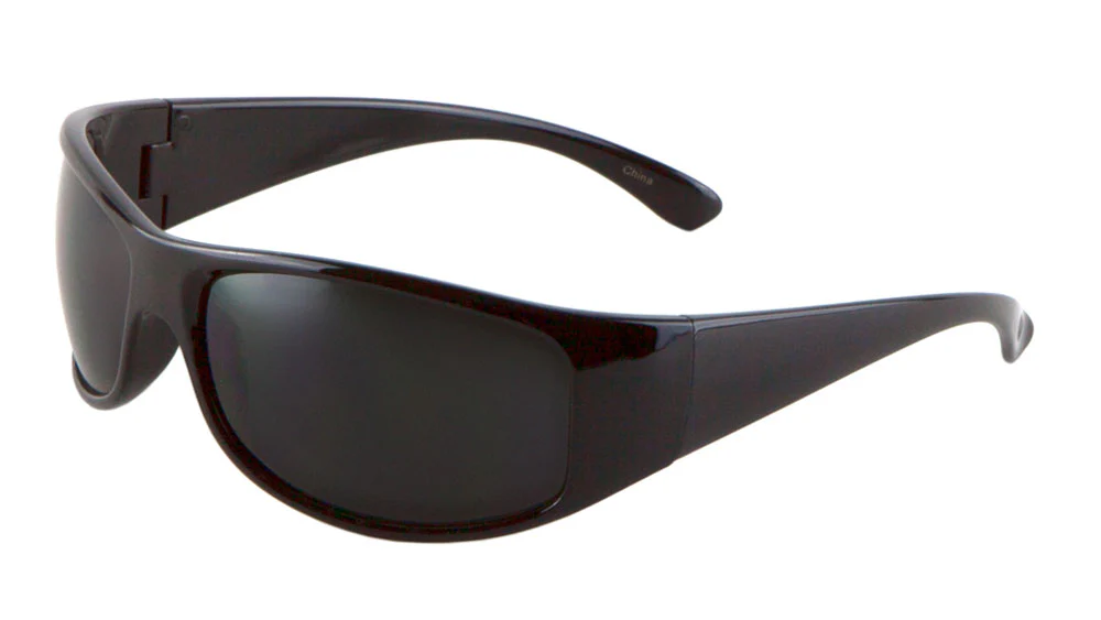 Sleek Plastic Sport Sunglasses with Smoke Lenses – Trendy and Durable Design for Active Wear