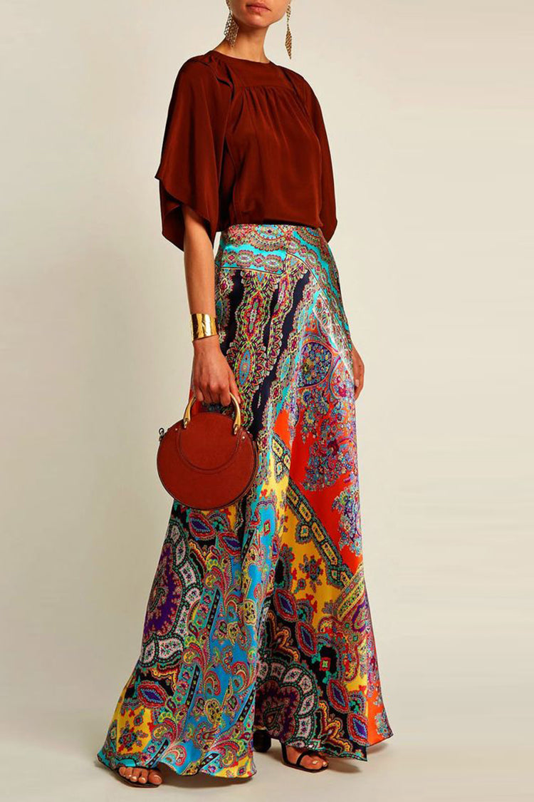 Half Sleeve Blouse Ethnic Pants Commuter Two-piece Set