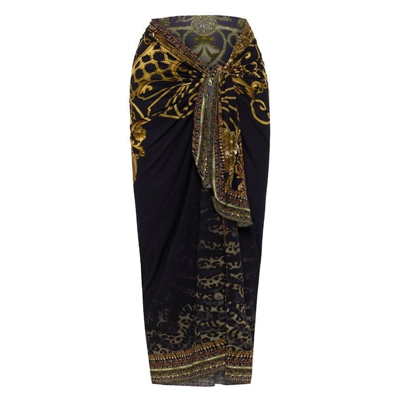 Ruffle Printed One Piece Swimsuit and Cover Up (Shipped on Apr 30th)