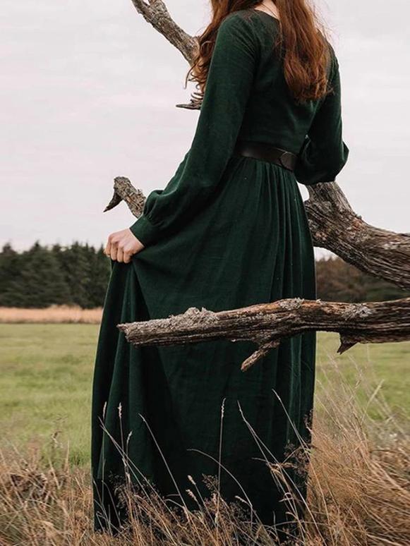 Women's Dresses Vintage Palace Long Sleeve Maxi Dress