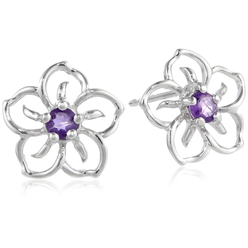 Birthstone Sky Flower Stud Earrings-for Family, Girlfriend, Mother