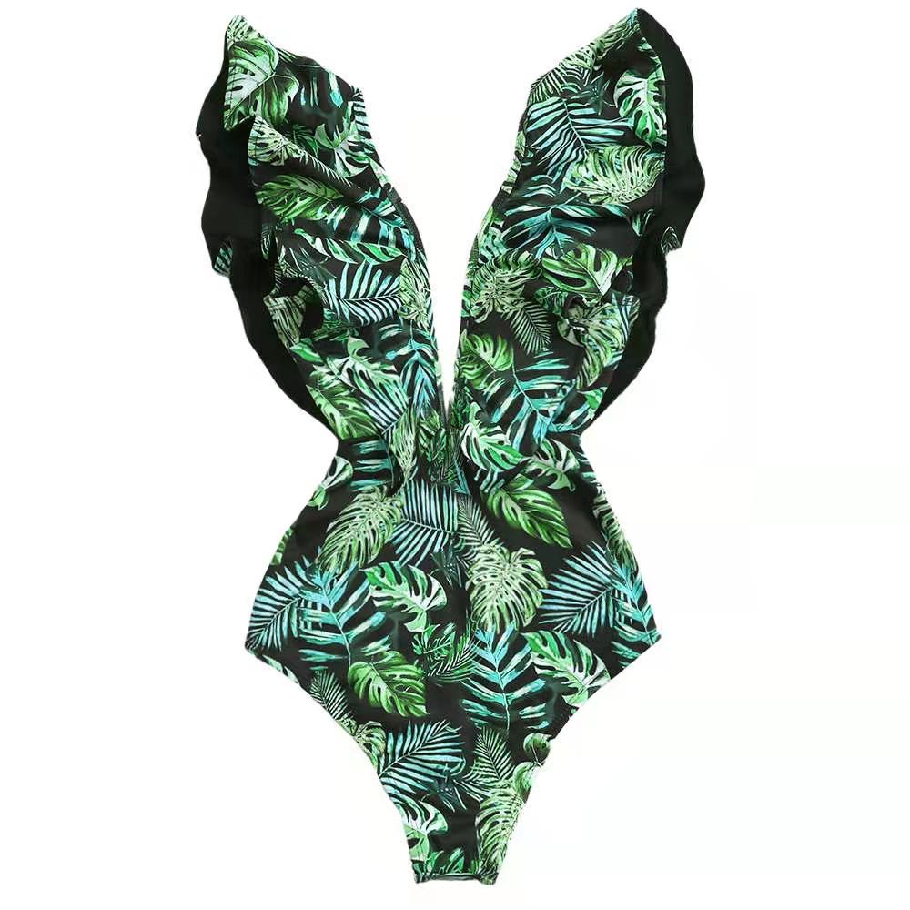 Ruffle Jungle Sexy One Piece Swimsuit
