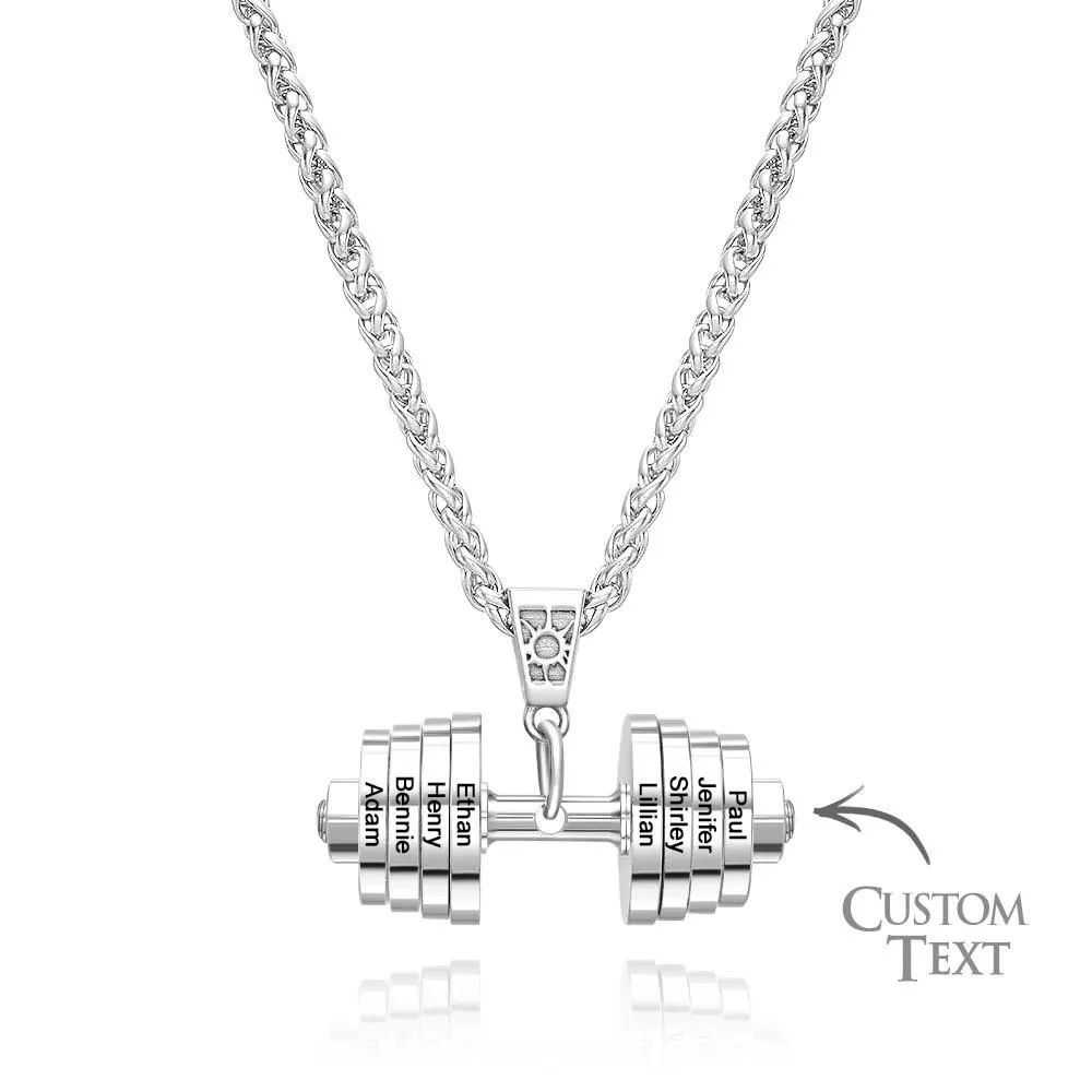 Custom Dumbbell Charm Necklace – Trendy Pendant for Father's Day Gift