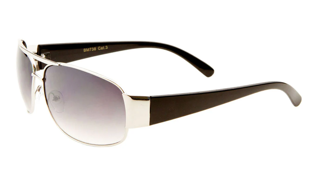 Sleek Thin Metal Sunglasses with Plastic Temples – Modern Wraparound Style