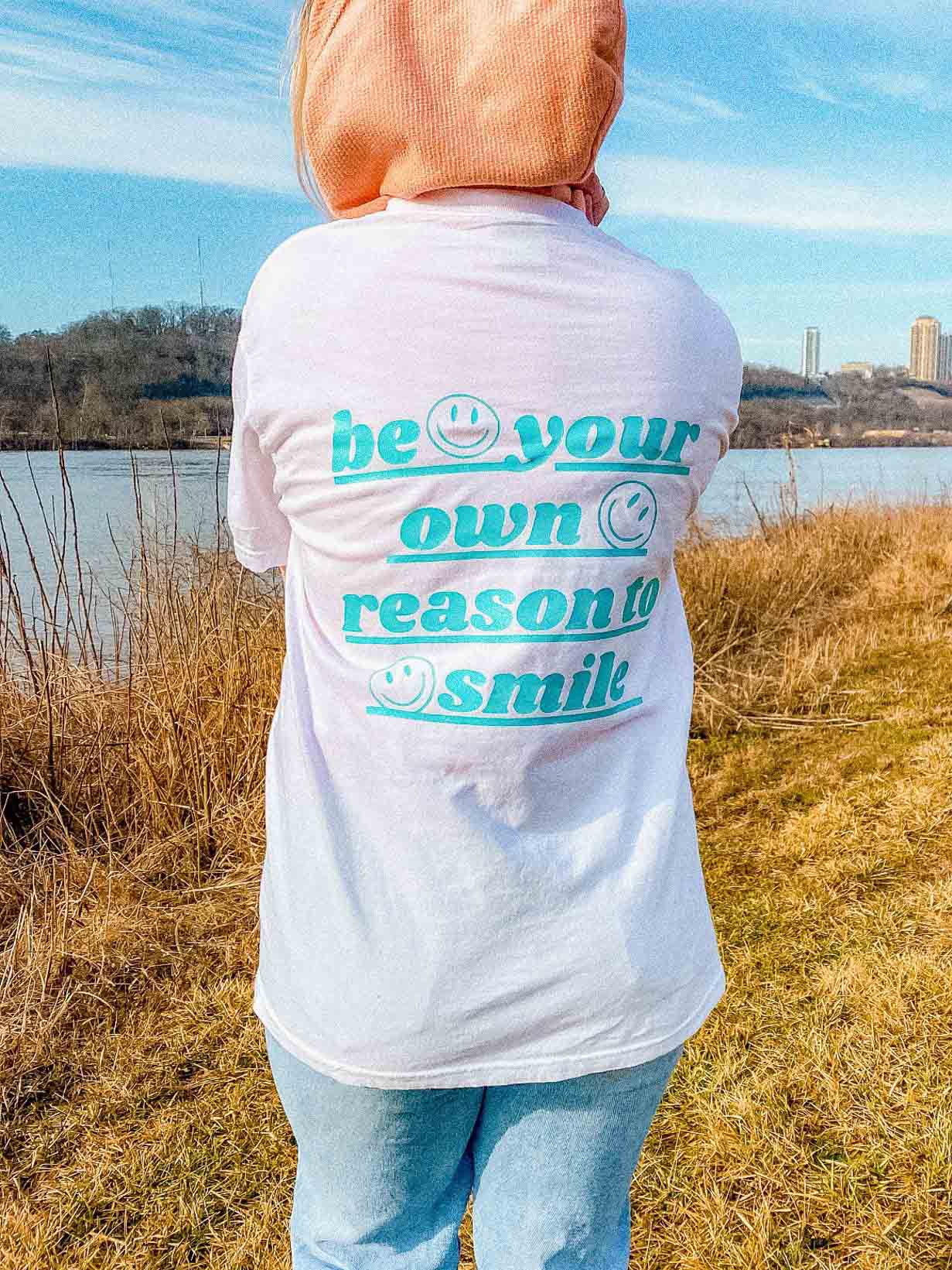 Women's Be Your Own Reason To Smile Cotton Oversized T-Shirt