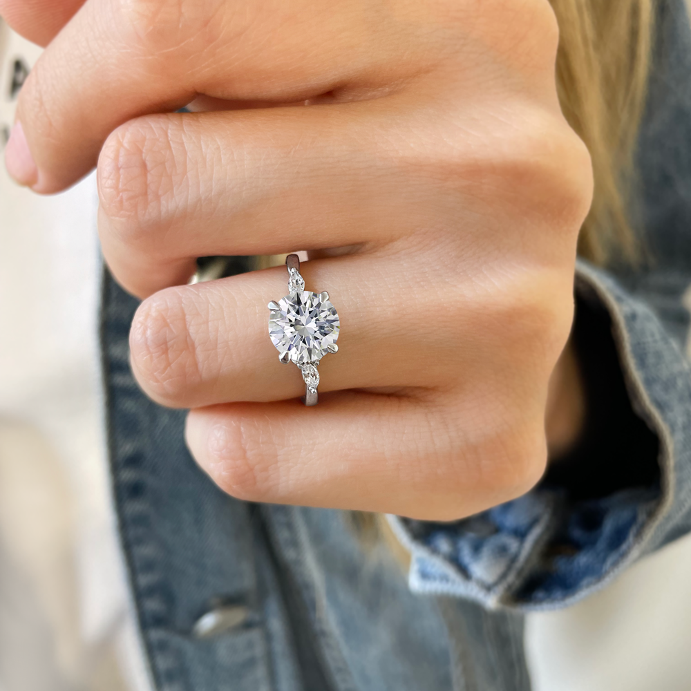 Round & Trio Cluster Engagement Ring