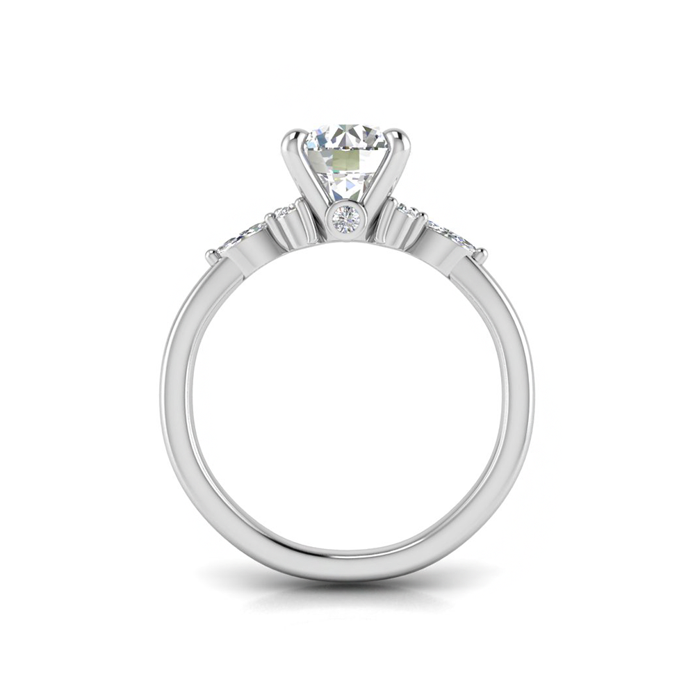 Round & Trio Cluster Engagement Ring