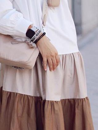 Women's Dresses Colorblock Long Sleeve Casual Maxi Dress