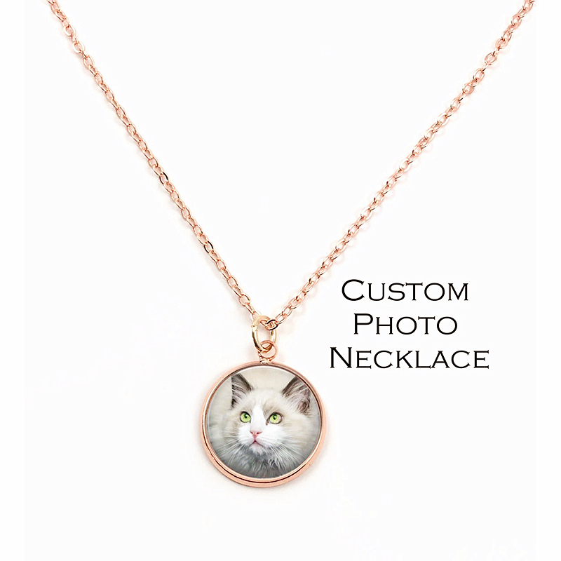 Personalized photo charm necklace