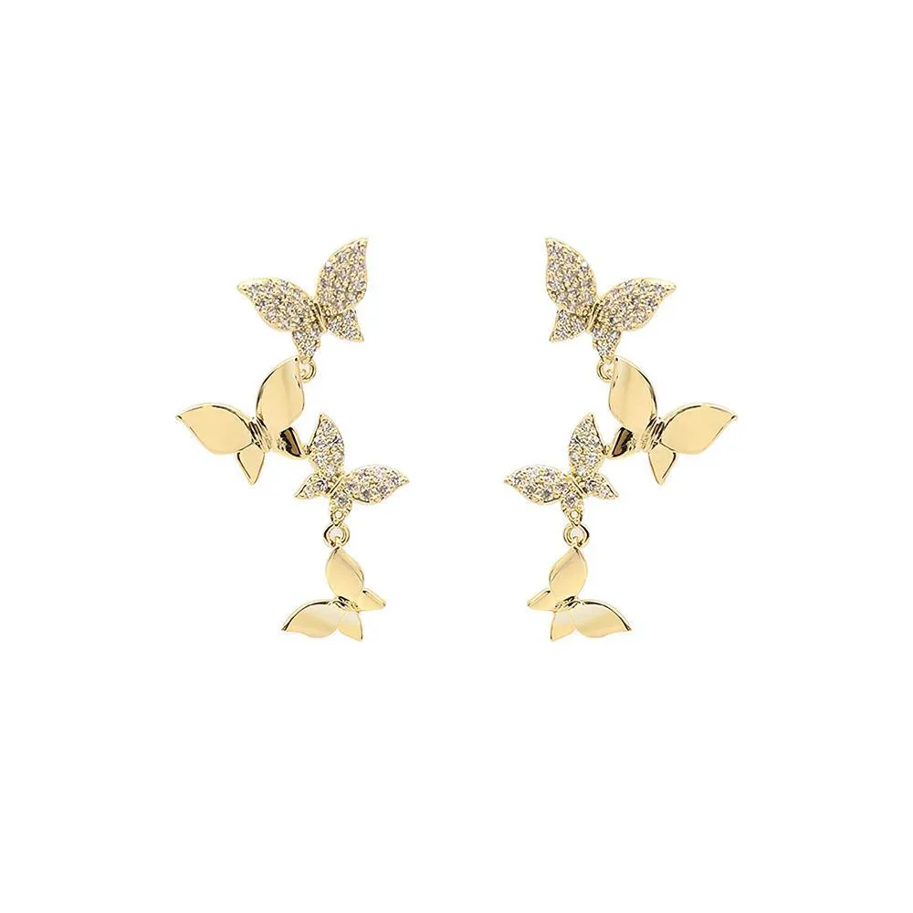 Butterfly Linear Drop Earrings – Elegant Long Earrings for Social Butterflies and Bridesmaid Gifts