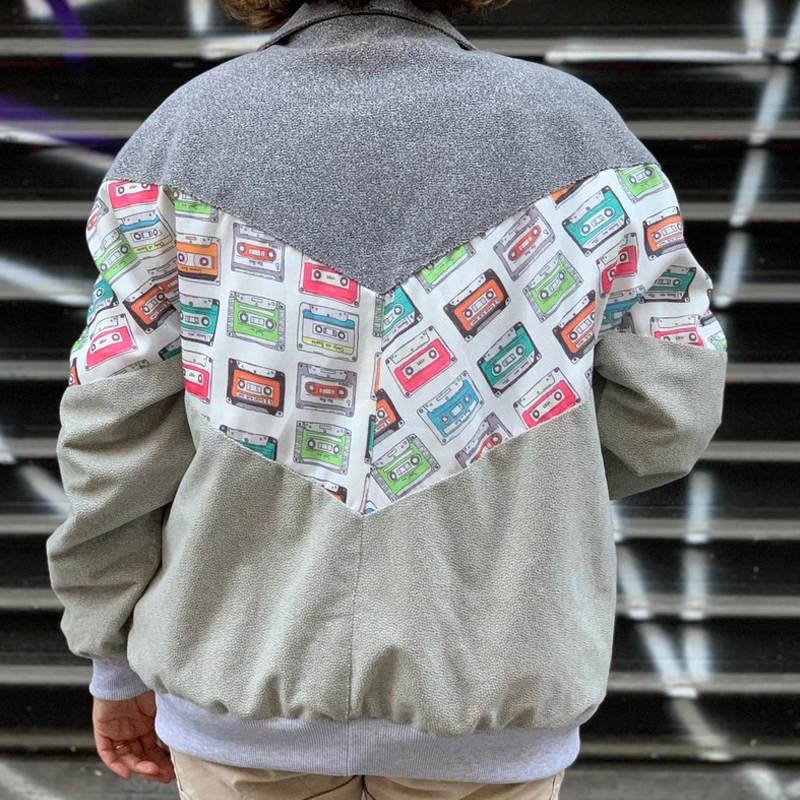 Women Retro Printed Fleece Jacket